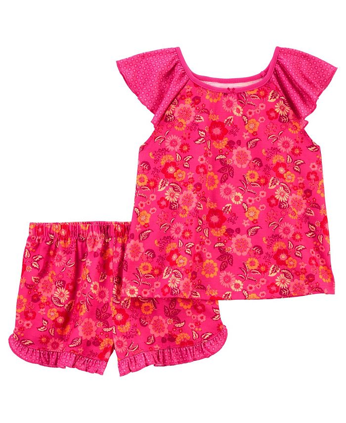 Carter's Big Girls Floral Print Loose Fit Pajamas, 2 Piece Set Macy's