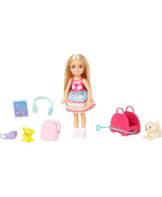 Barbie Toys, Chelsea Doll and Accessories, Travel Set with Puppy