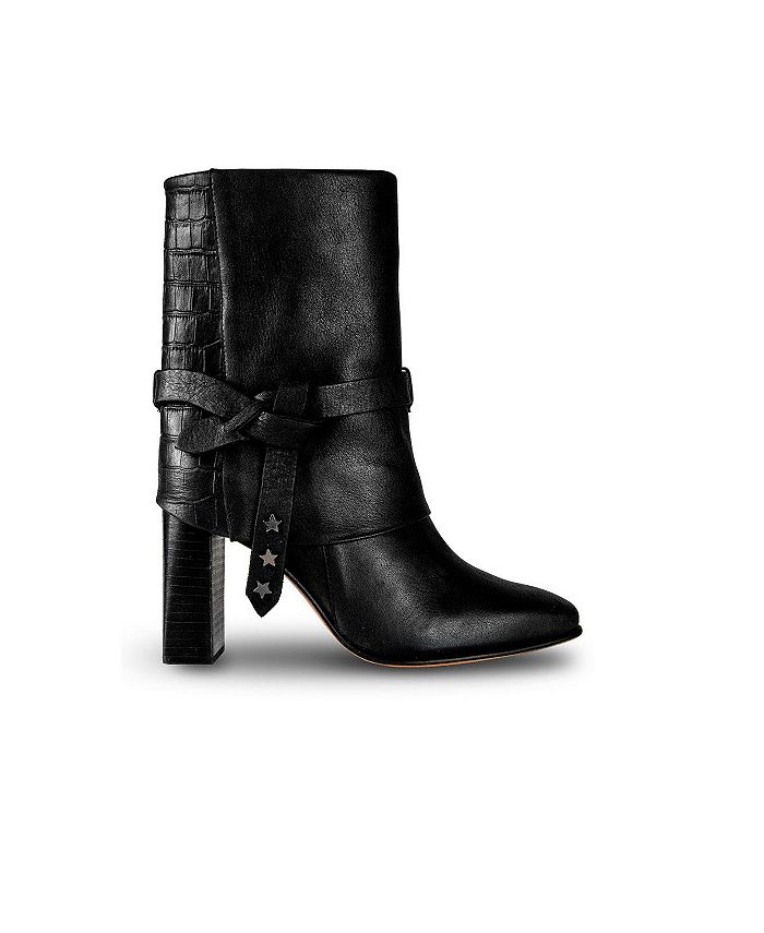 Bala Di Gala Women's Black Premium Leather Boots With Embossed Backside ...