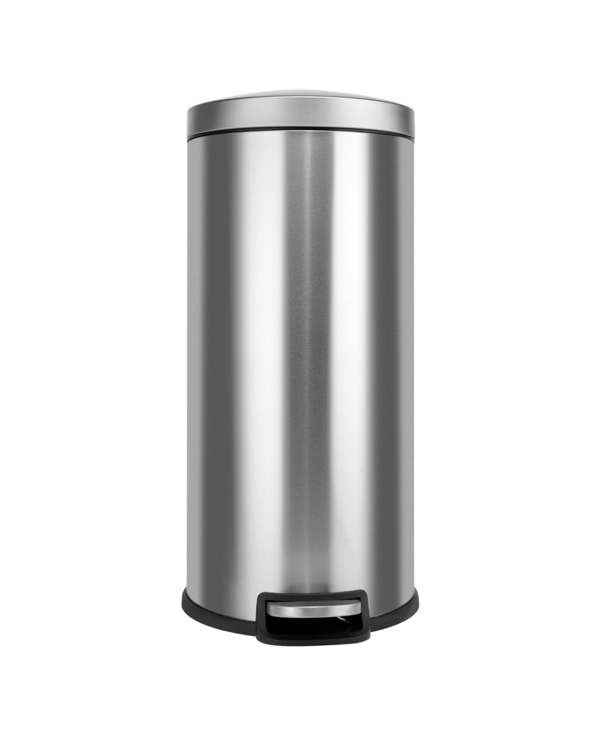 8 Gal./30 Liter Stainless Steel Round Step-on Trash Can for Kitchen - Silver