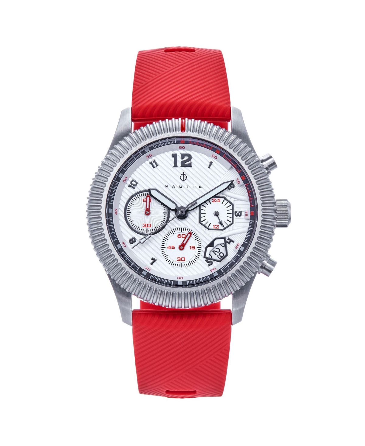 Men Meridian Rubber Watch - Red, 42mm - Red