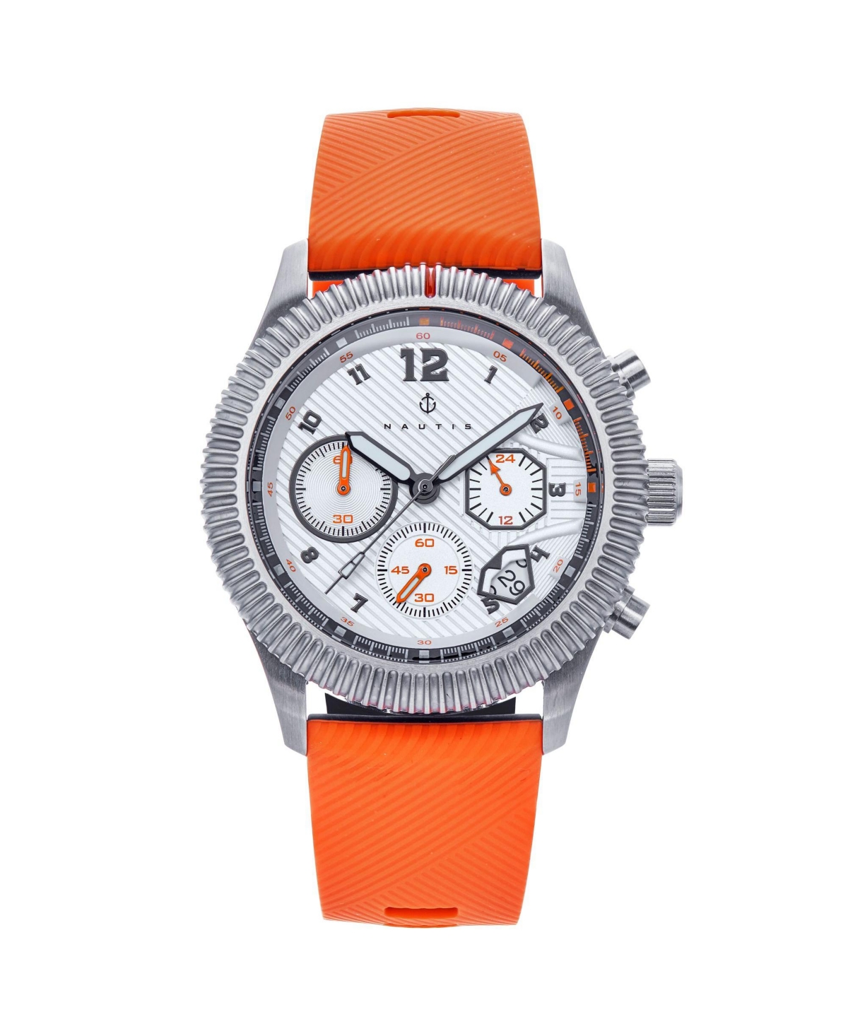 Nautis Men Meridian Rubber Watch In Orange