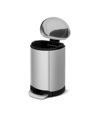 10.6 Gal./40 Liter Stainless Steel Semi-round Step-on Trash Can for Kitchen