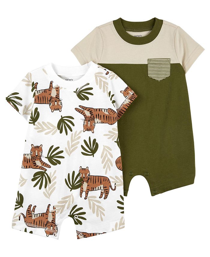 Carter's Baby Boys Color Block and Tiger Rompers, Pack of 2 Macy's