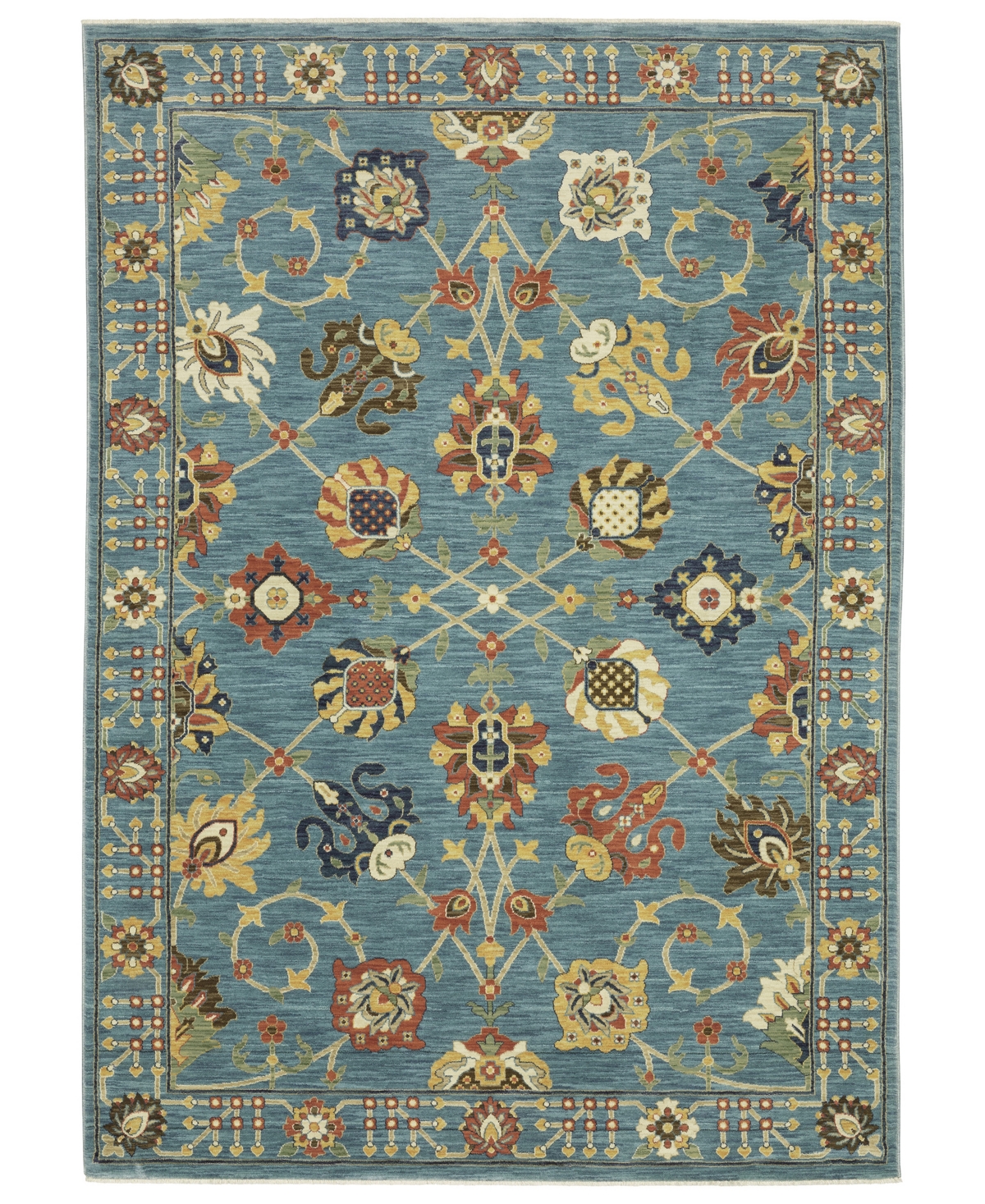 Km Home Vigor VGR01 9'10in x 12'10in Area Rug - Blue, Multi