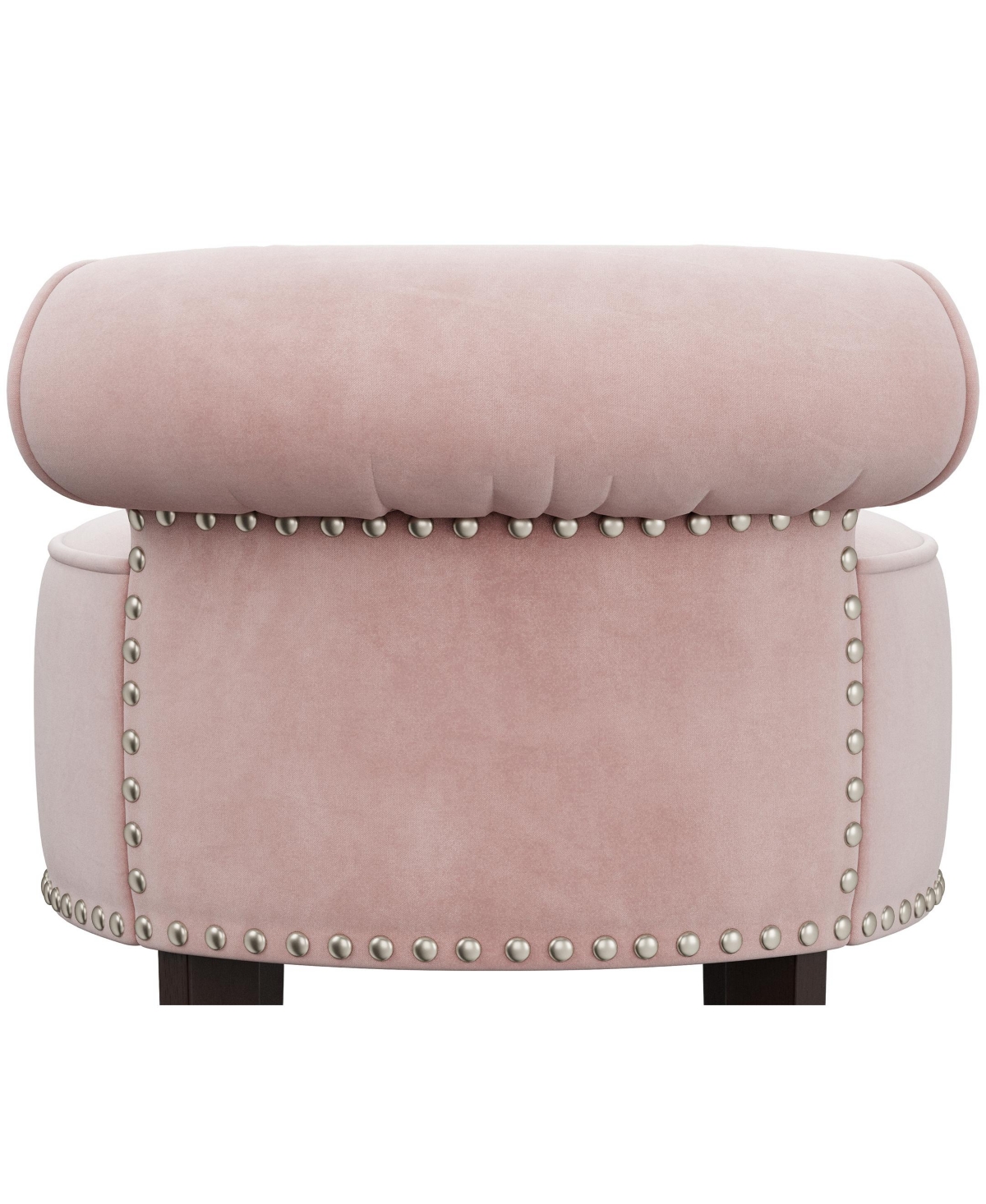 Hillsdale Wood and Upholstered Lena Furniture Vanity Stool - Espresso with Pink Fabric