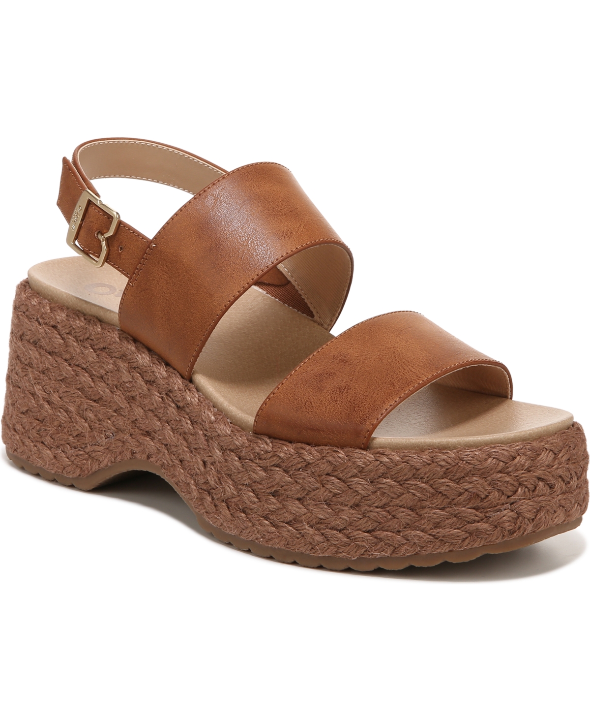 Shop Dr. Scholl's Women's Delaney Platform Sandals In Honey Faux Leather