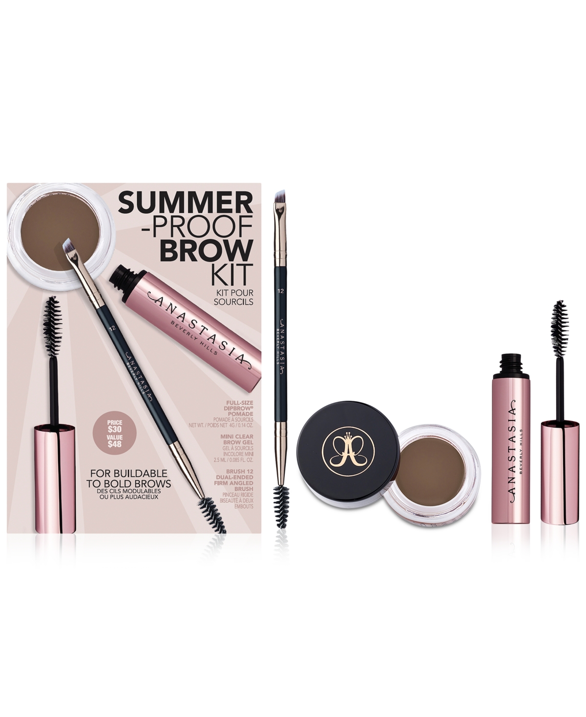 Anastasia Beverly Hills 3-pc. Summer-proof Brow Set In Soft Brown