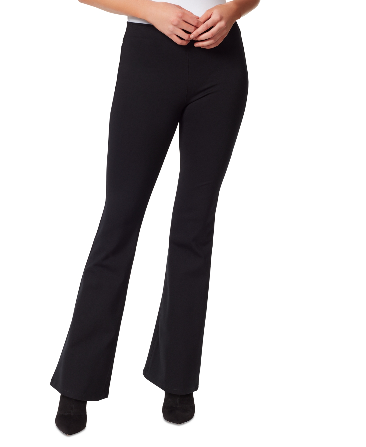 Shop Jessica Simpson Women's High-rise Flare-leg Ponte Pants In Charcoal