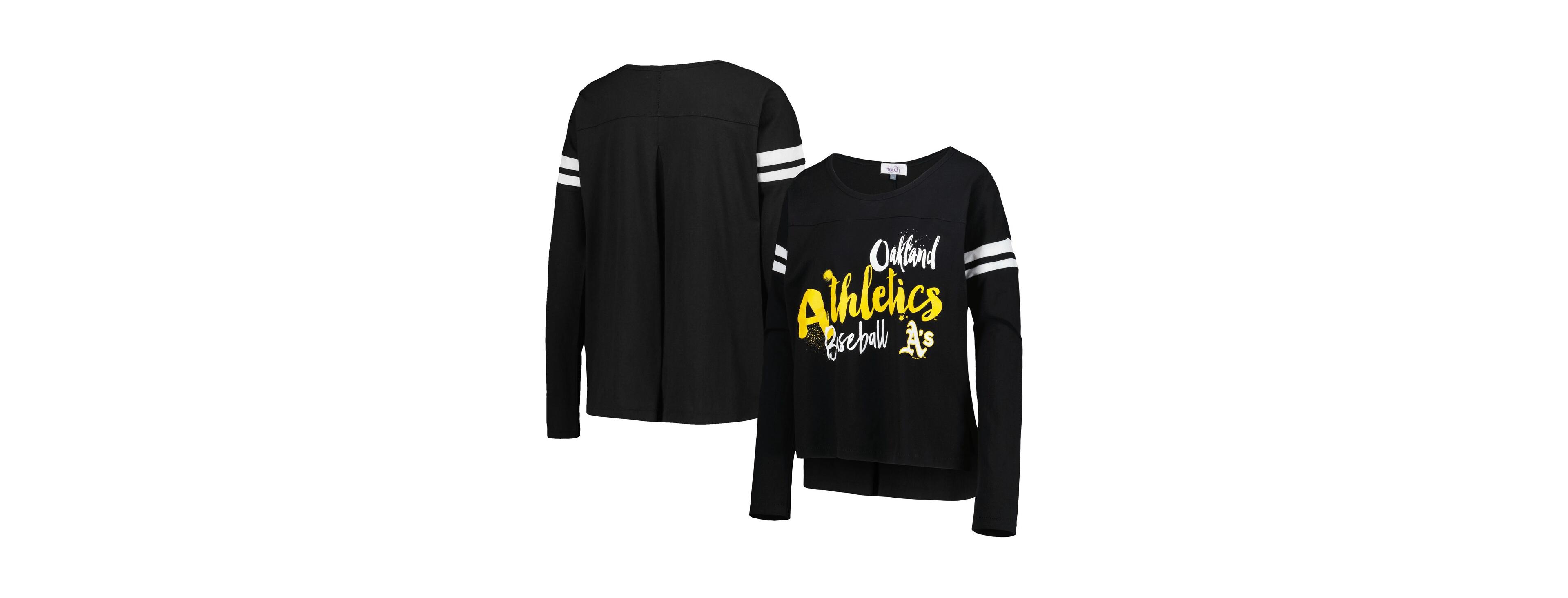 Women's Touch Black Oakland Athletics Free Agent Long Sleeve T-shirt