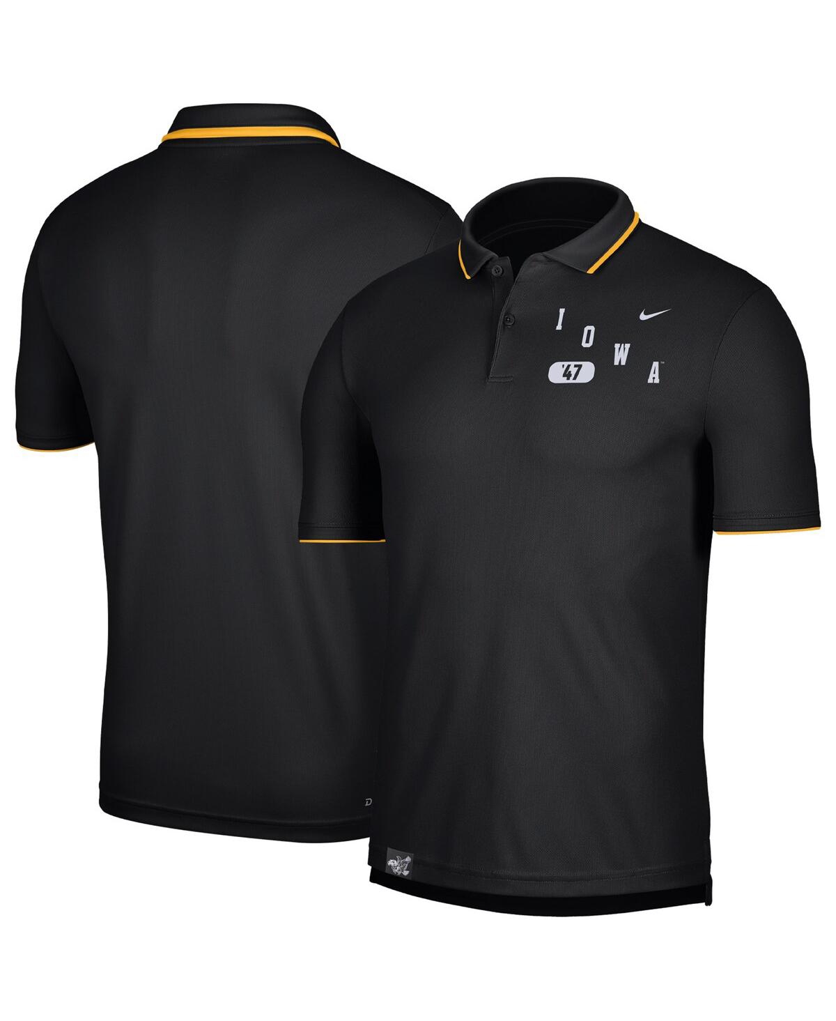Shop Nike Men's  Black Iowa Hawkeyes Wordmark Performance Polo Shirt
