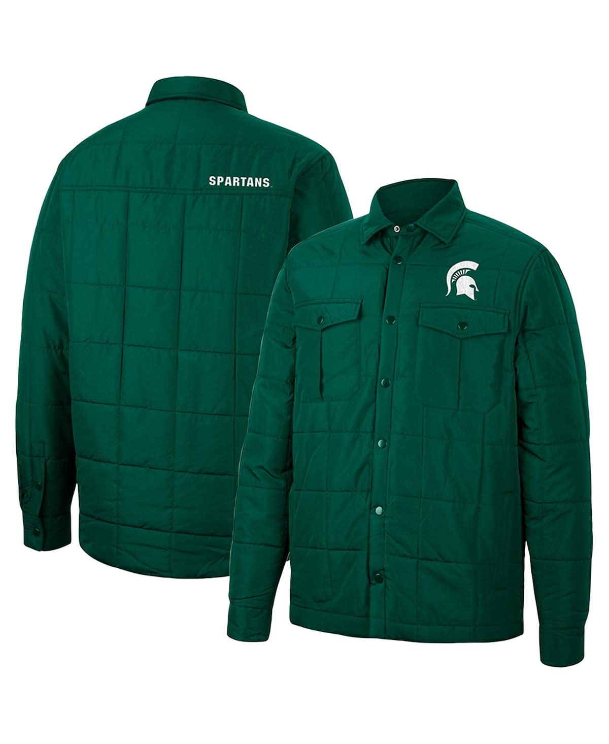 Shop Colosseum Men's  Green Michigan State Spartans Detonate Quilted Full-snap Jacket
