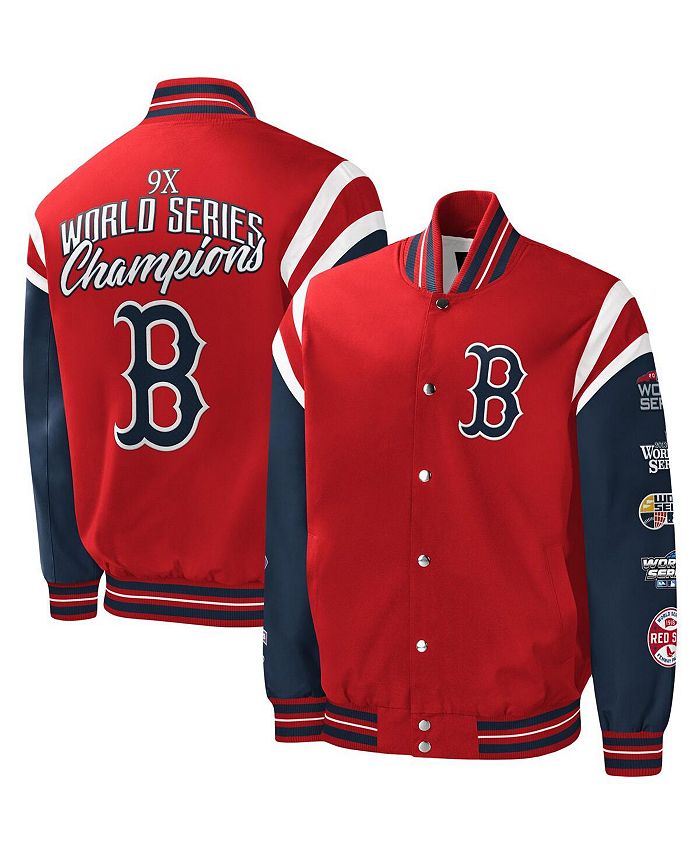 G Iii Sports By Carl Banks Mens Red Boston Red Sox Title Holder Full Snap Varsity Jacket Macys 
