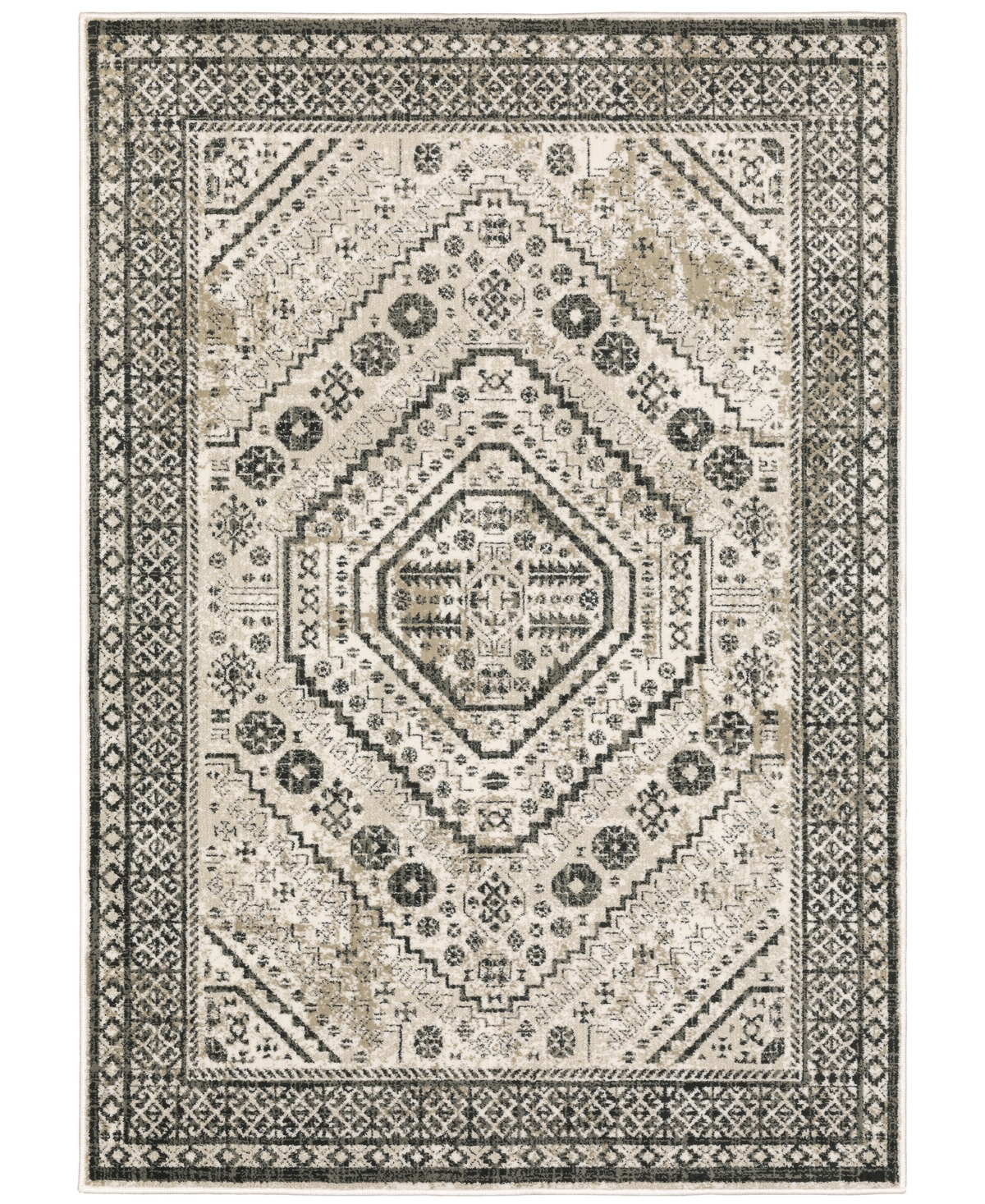 Jhb Design Dalton 659DTN 9'10in x 12'10in Area Rug - Ivory, Gray