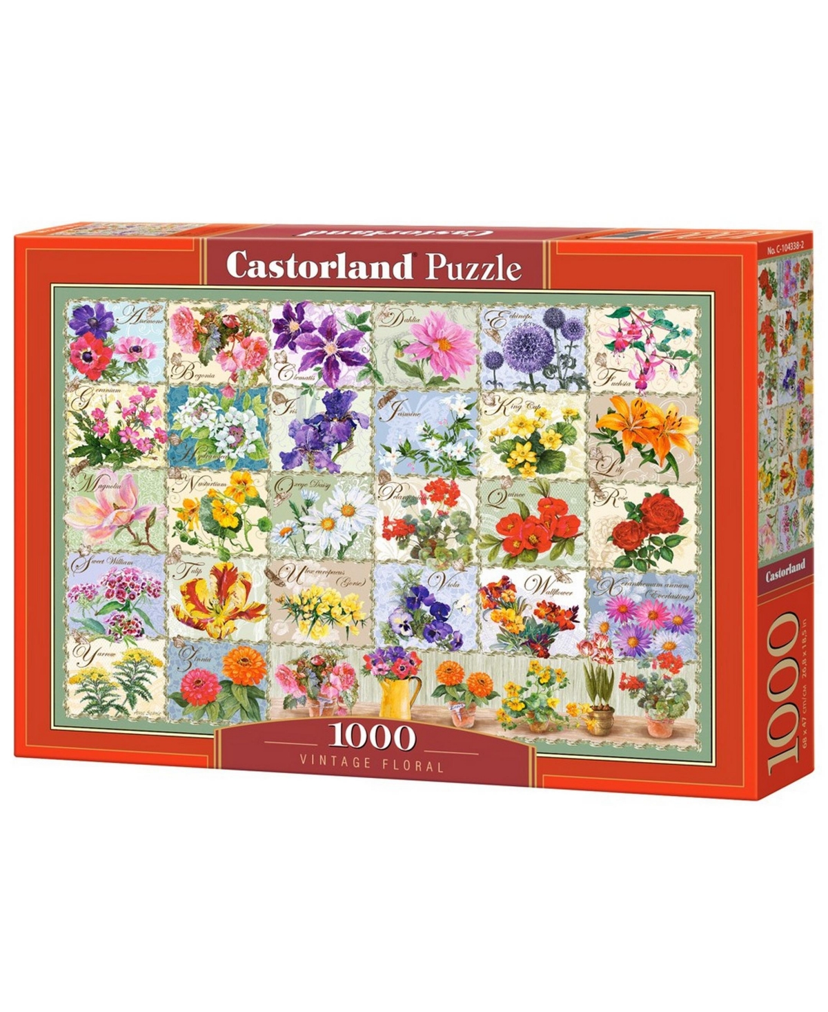 Castorland Kids' Vintage-like Floral Jigsaw Puzzle Set, 1000 Piece In Multicolor
