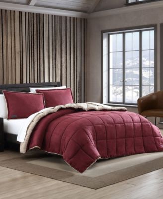 Sherwood Reversible Micro-suede Sherpa Comforter Set, Twin