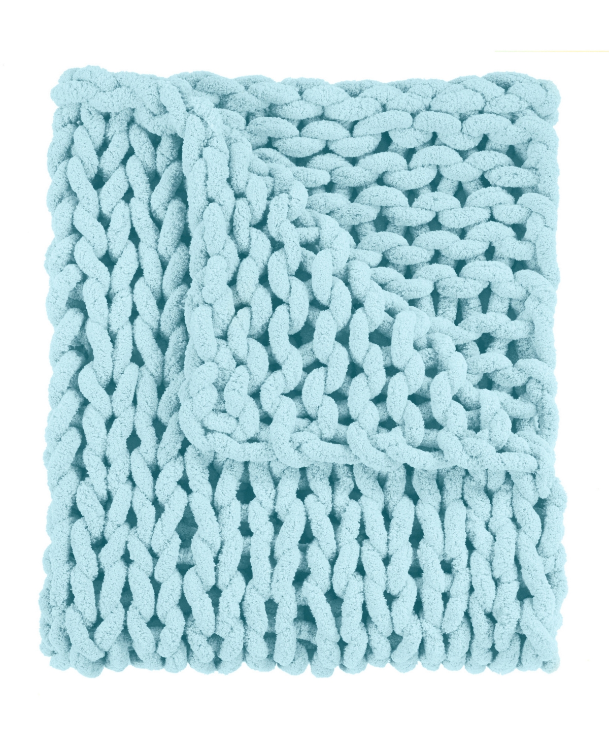 Donna Sharp Chenille Knitted Throw, 40" X 50" In Blue