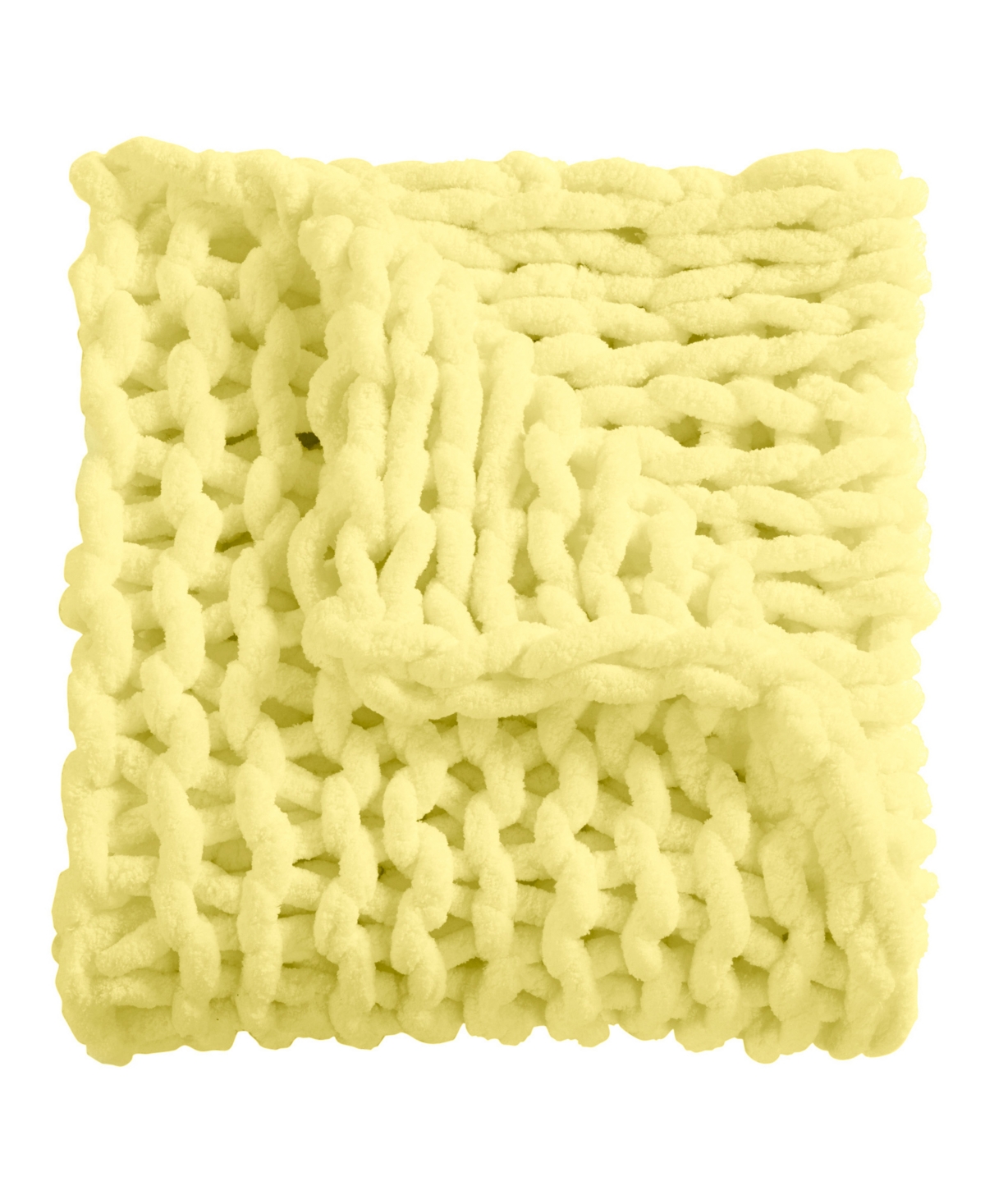 Donna Sharp Chenille Knitted Throw, 40" X 50" In Yellow