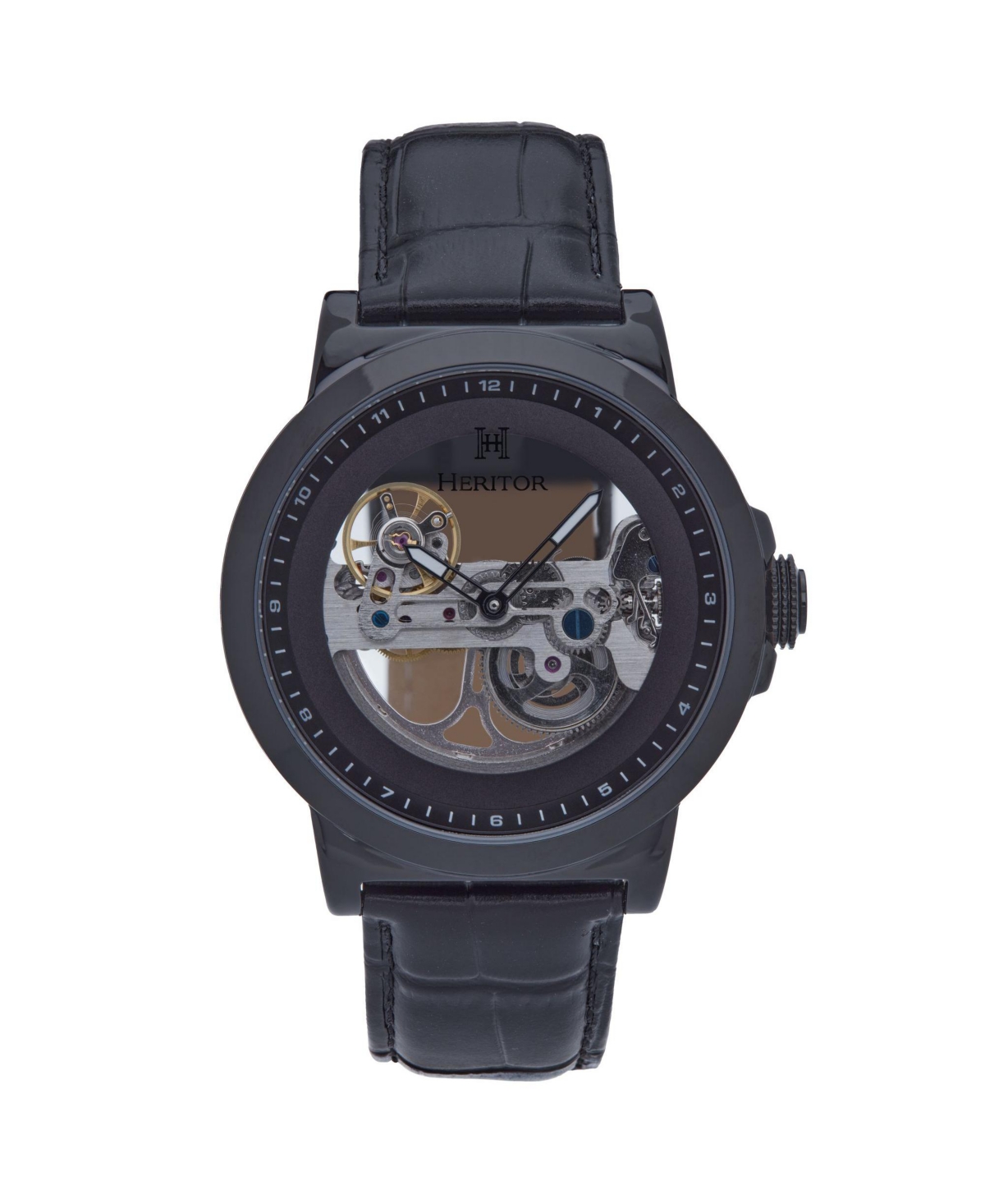 Men Xander Leather Watch - Black, 45mm - Black