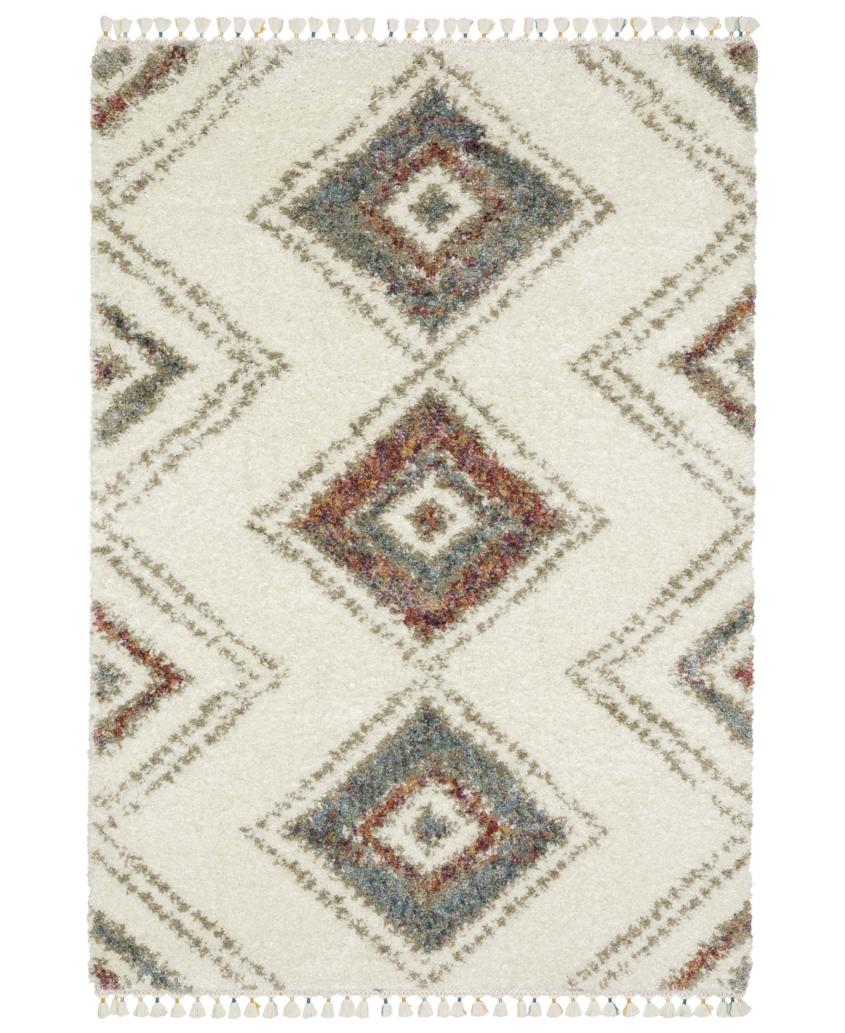 Jhb Design Vertical Shag Vls07a 5'3" X 7'6" Area Rug In Ivory