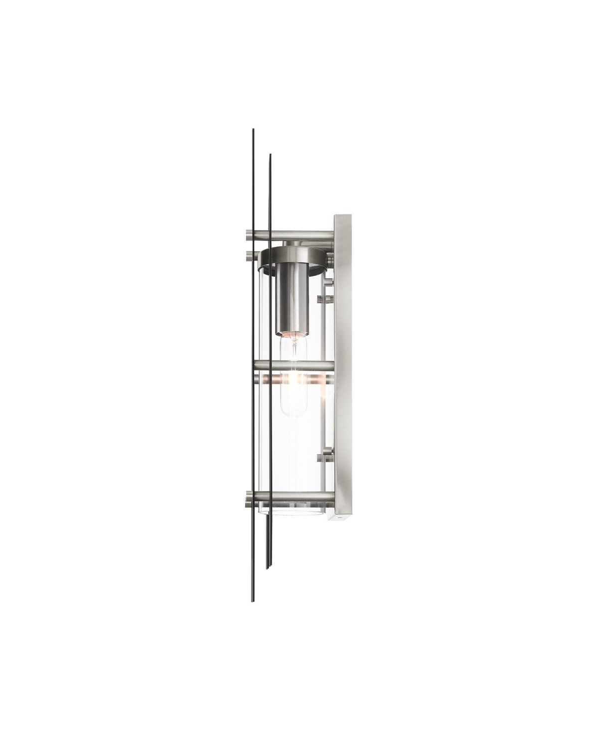 Livex Utrecht 1 Light Outdoor Wall Lantern - Black with Brushed