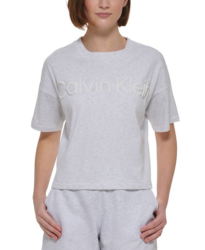 Calvin Klein Calvin Klein Women's Cotton Sport Puff Print T-Shirt - Macy's