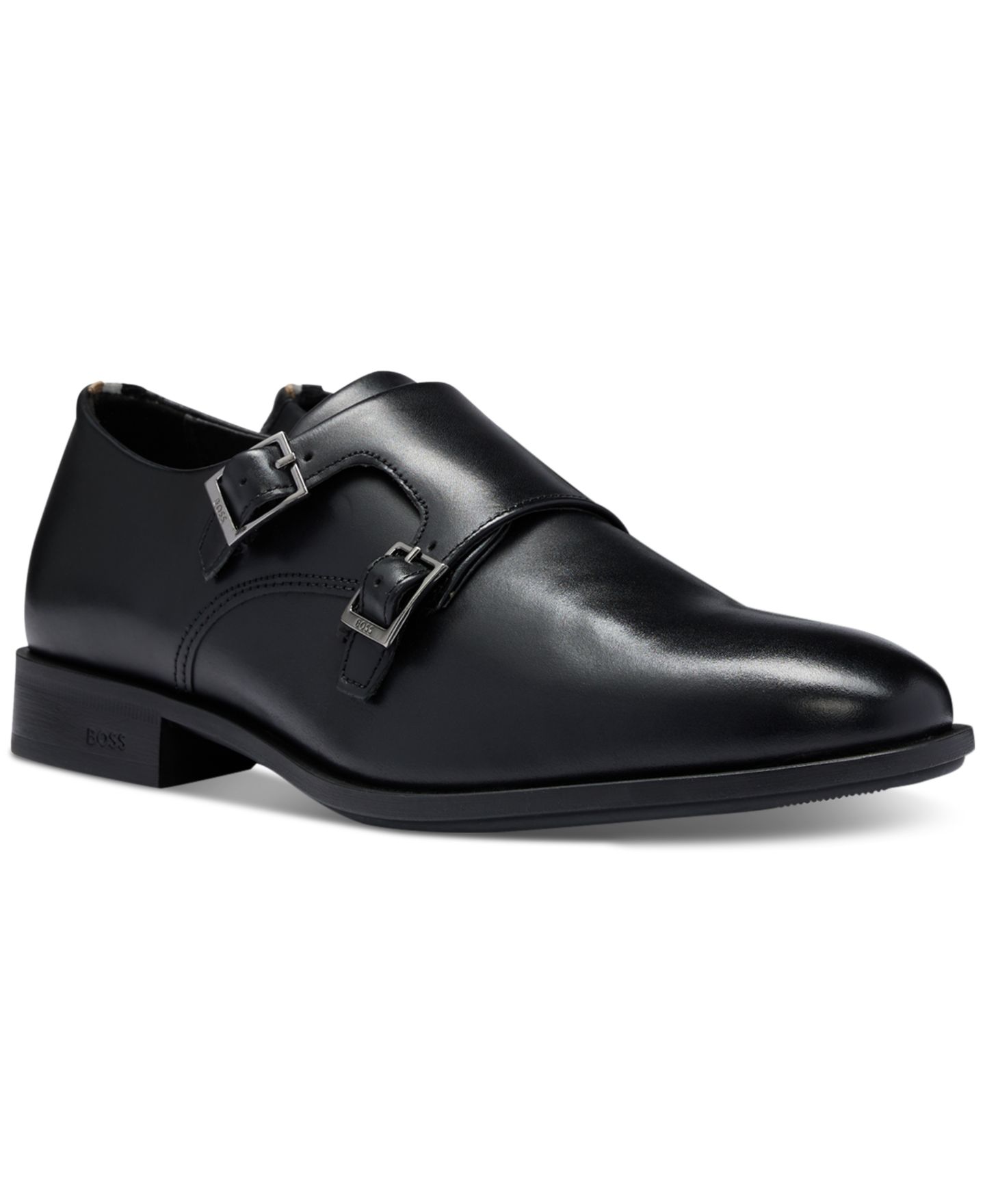Мужские туфли-монки Hugo Boss Colby с двумя пряжками, цвет: Чёрный — фото 1