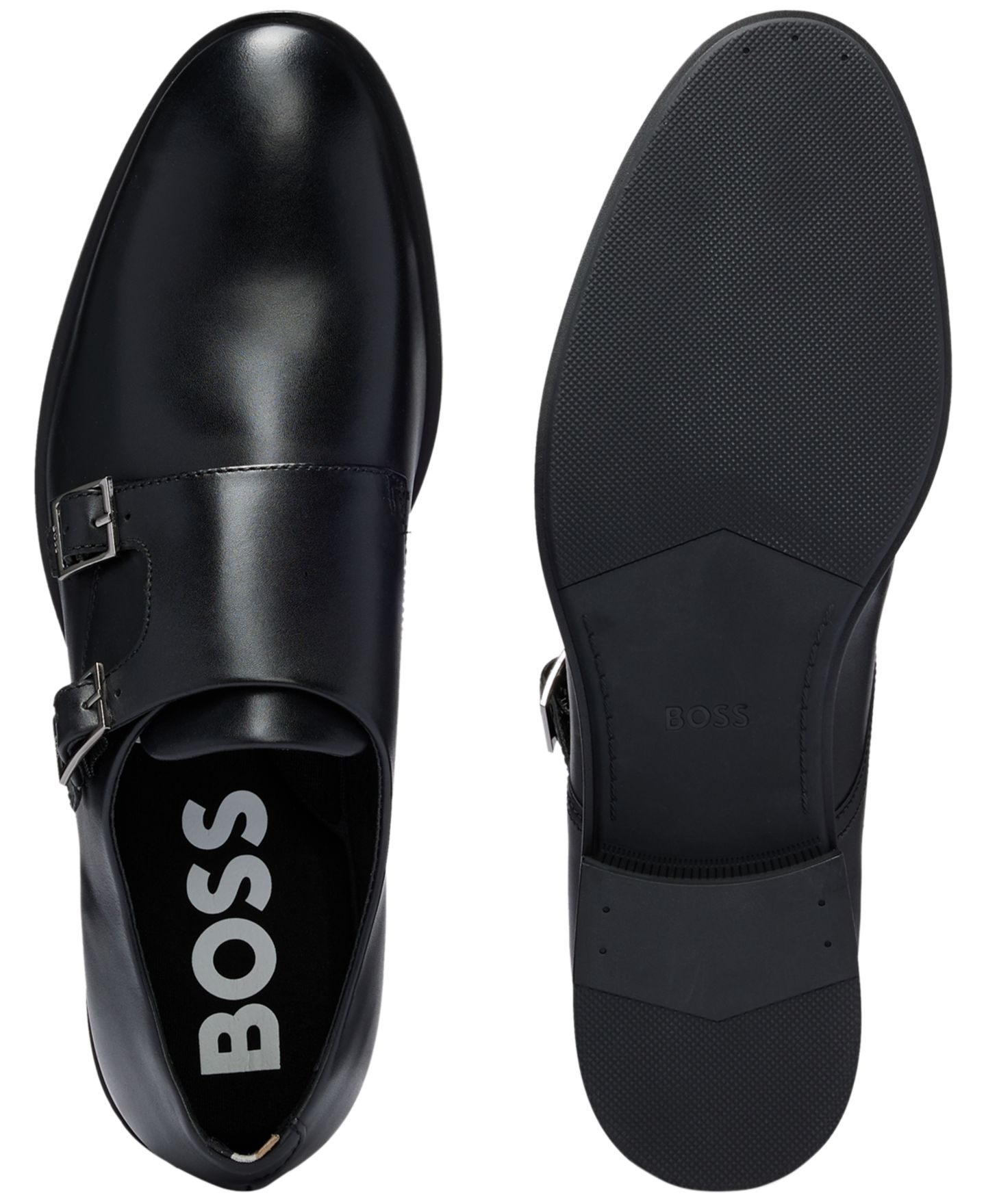 Мужские туфли-монки Hugo Boss Colby с двумя пряжками, цвет: Чёрный — фото 5