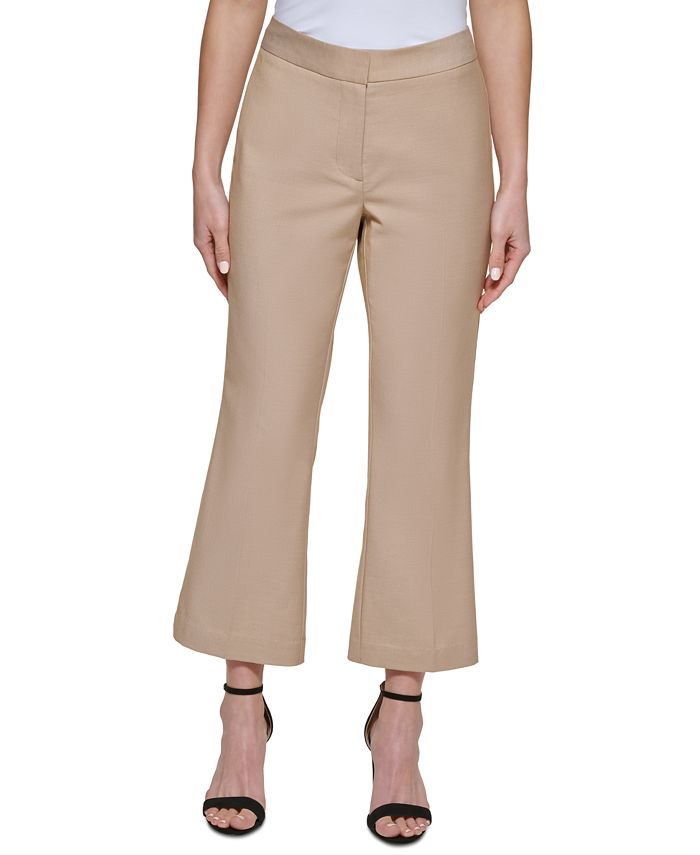DKNY Women s Mid Rise Cropped Wide Leg Pants Macy s