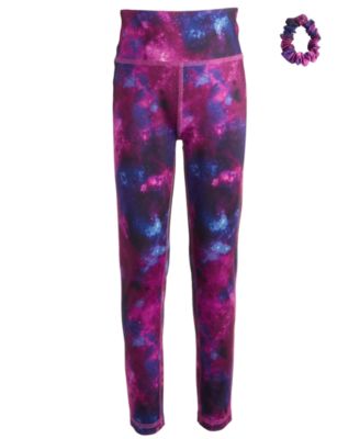 ID Ideology - Big Girls Girls Midnight Galaxy Printed Leggings & Scrunchy