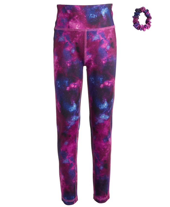 ID Ideology Big Girls Midnight Galaxy Printed 7/8 Length Leggings With  Scrunchy, Created for Macy's - Macy's