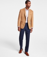 Michael Kors Men's Classic Fit Notch Lapel Faux Suede Sport Coat - Tan