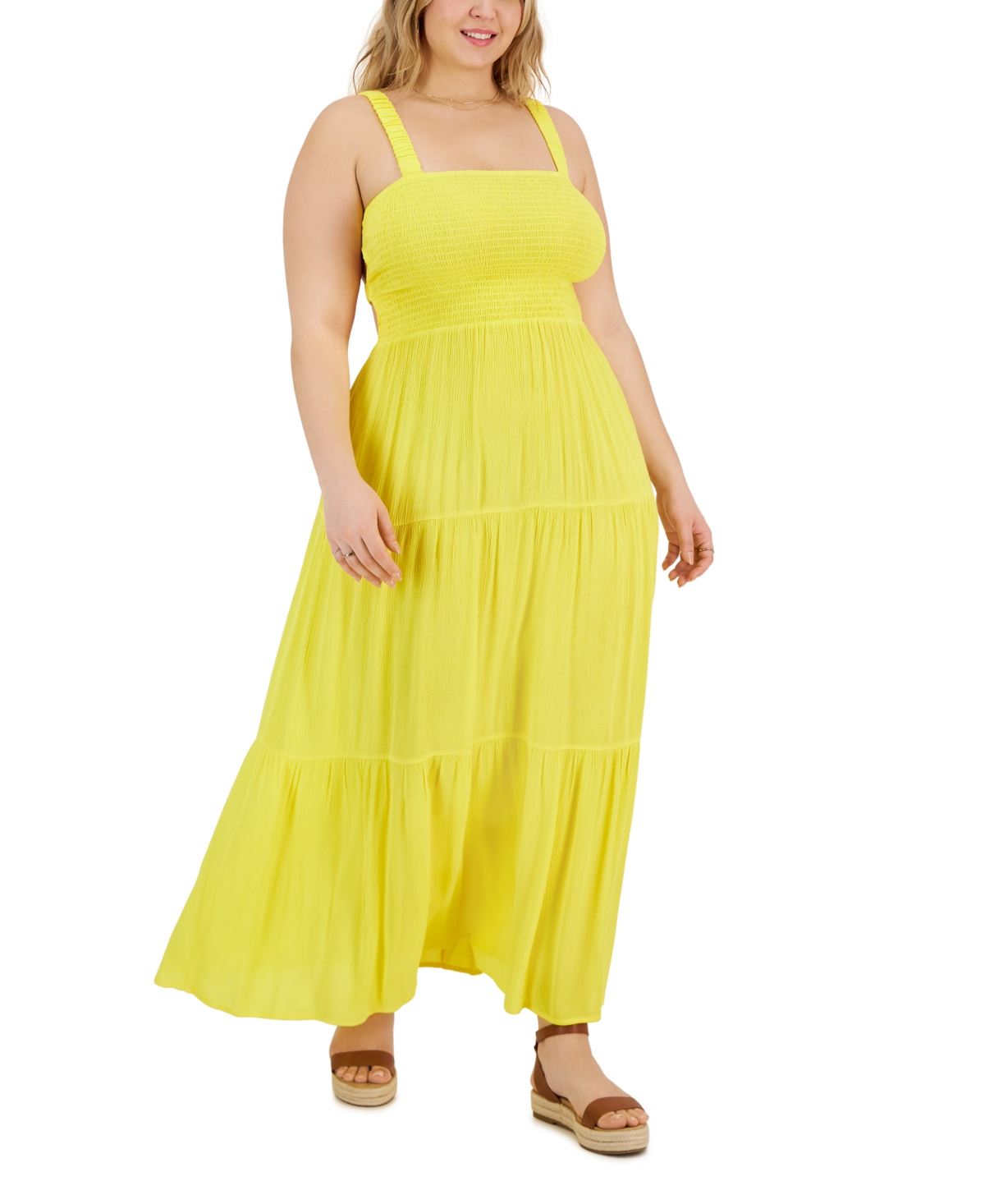 Full Circle Trends Trendy Plus Size Tiered Maxi Dress