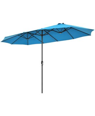 15FT Patio Double-Sided Umbrella Crank Outdoor Garden Market Sun Shade