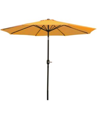 Outdoor Aluminum Patio Table Umbrella with Polyester Canopy and Push Button Tilt and Crank