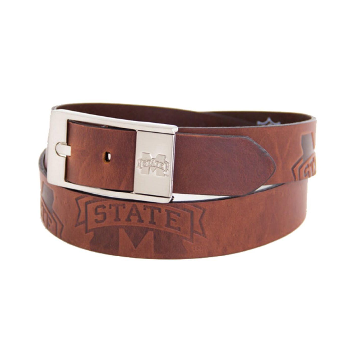 Мужской ремень Eagles Wings Mississippi State Bulldogs Brandish Leather Belt - Brown — фото 1