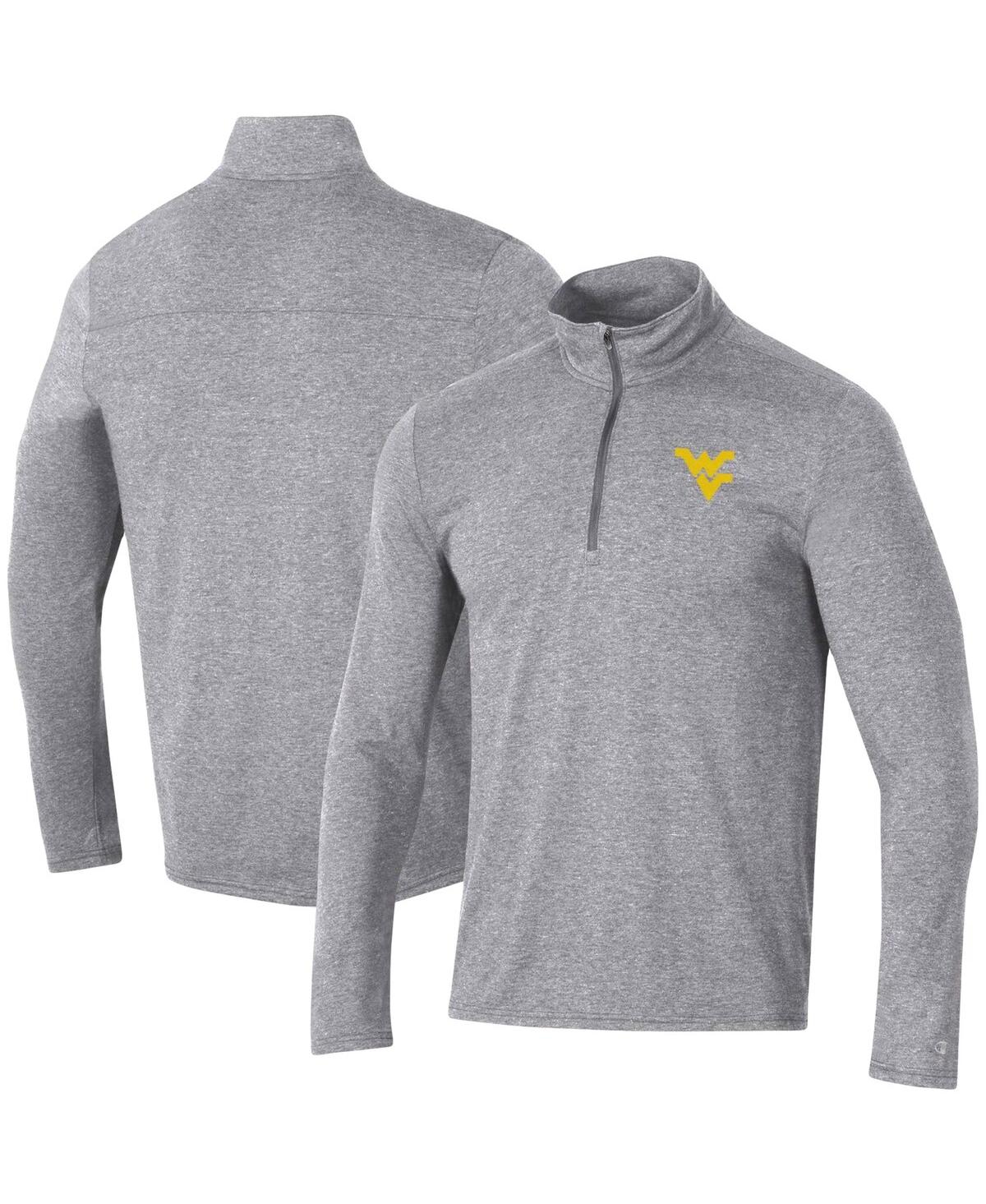 Men's Champion Heathered Gray West Virginia Mountaineers Field Day Team Quarter-Zip Jacket - Heathered Gray