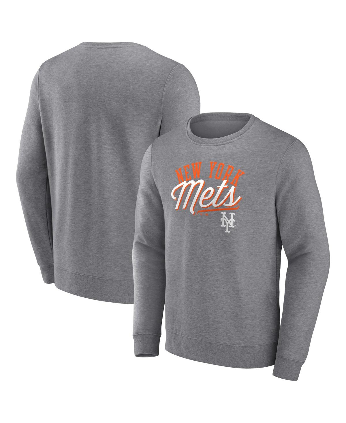 Fanatics Men's  Heather Gray New York Mets Simplicity Pullover Sweatshirt
