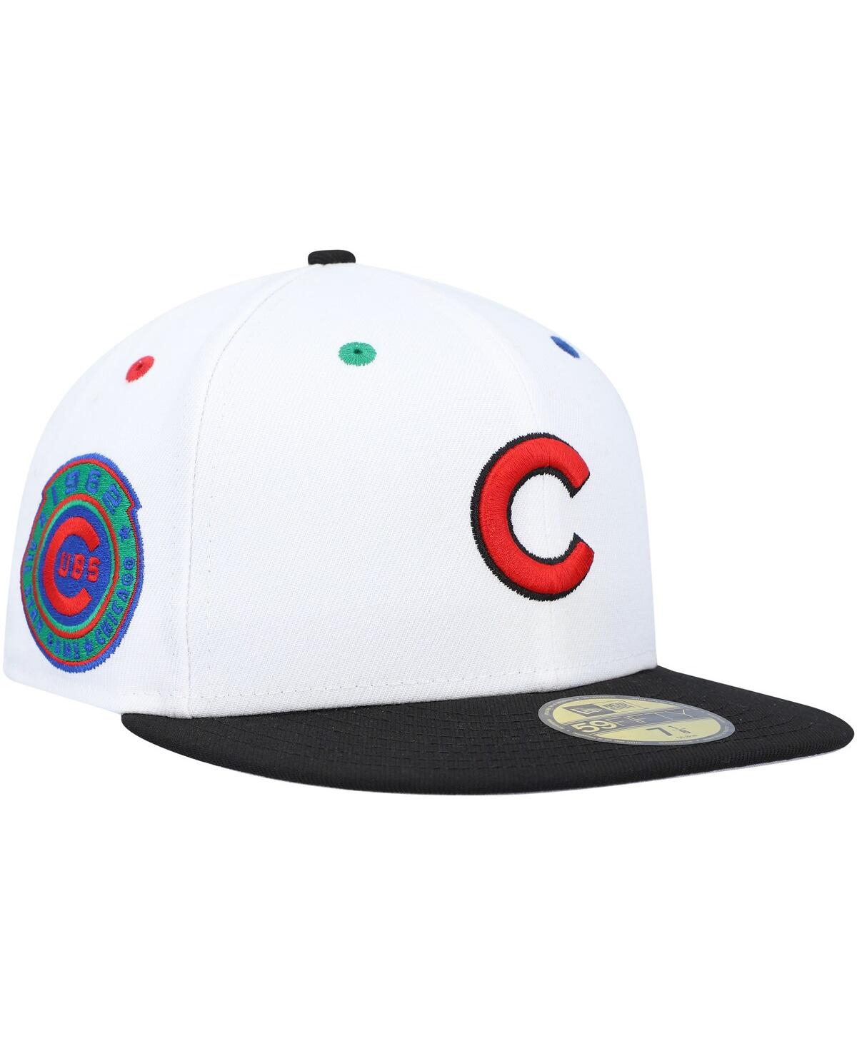 Shop New Era Men's  White, Black Chicago Cubs 1962 Mlb All-star Game Primary Eye 59fifty Fitted Hat In White,black