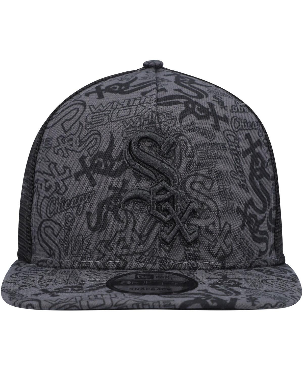 Shop New Era Men's  Black Chicago White Sox Repeat A-frame 9fifty Trucker Snapback Hat
