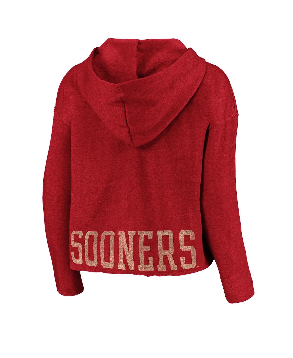 Fanatics Branded Crimson Oklahoma Sooners True Classics Cropped Pullover Hoodie In Crimson