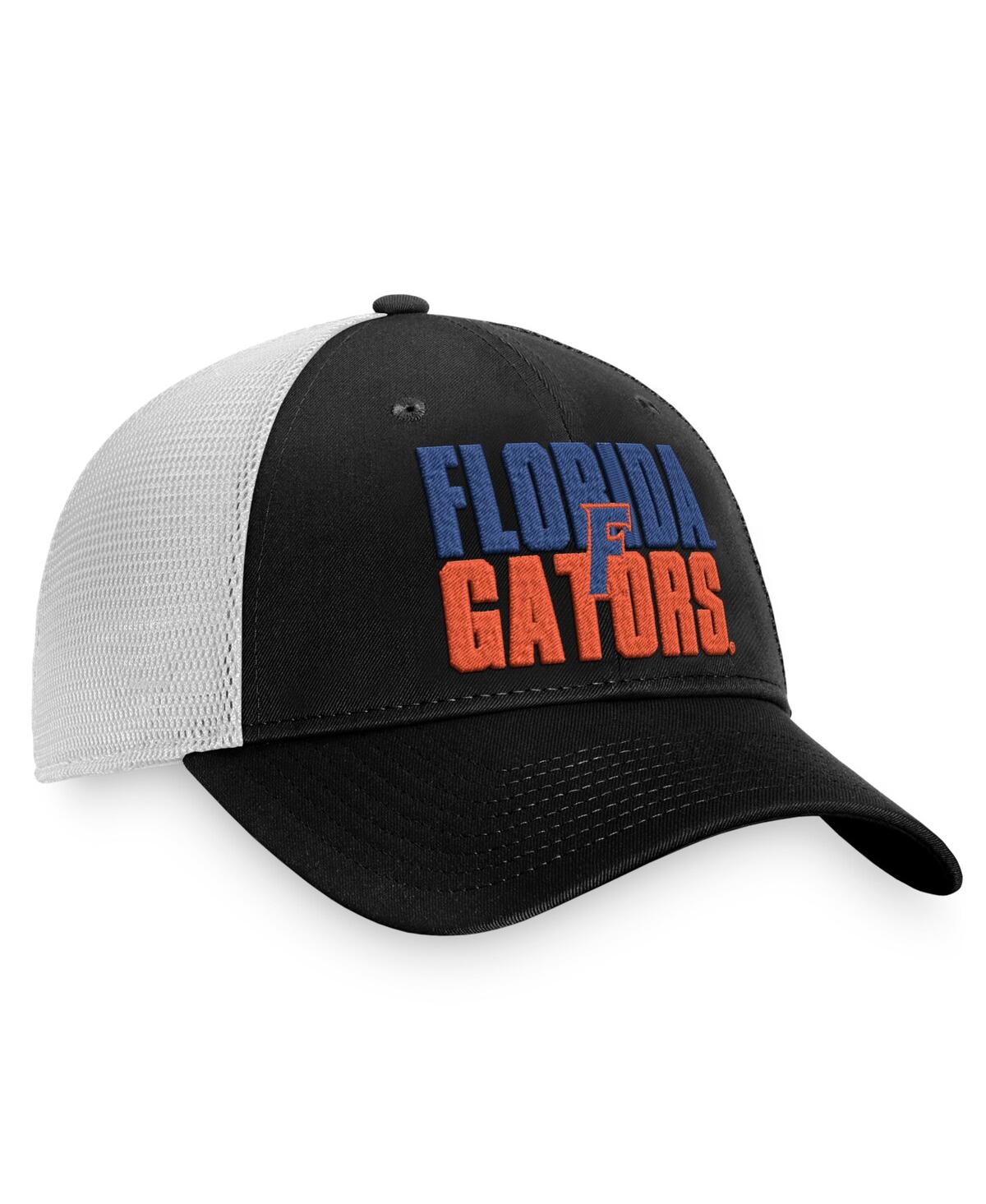 Top Of The World Men's  Black, White Florida Gators Stockpile Trucker Snapback Hat In Black,white