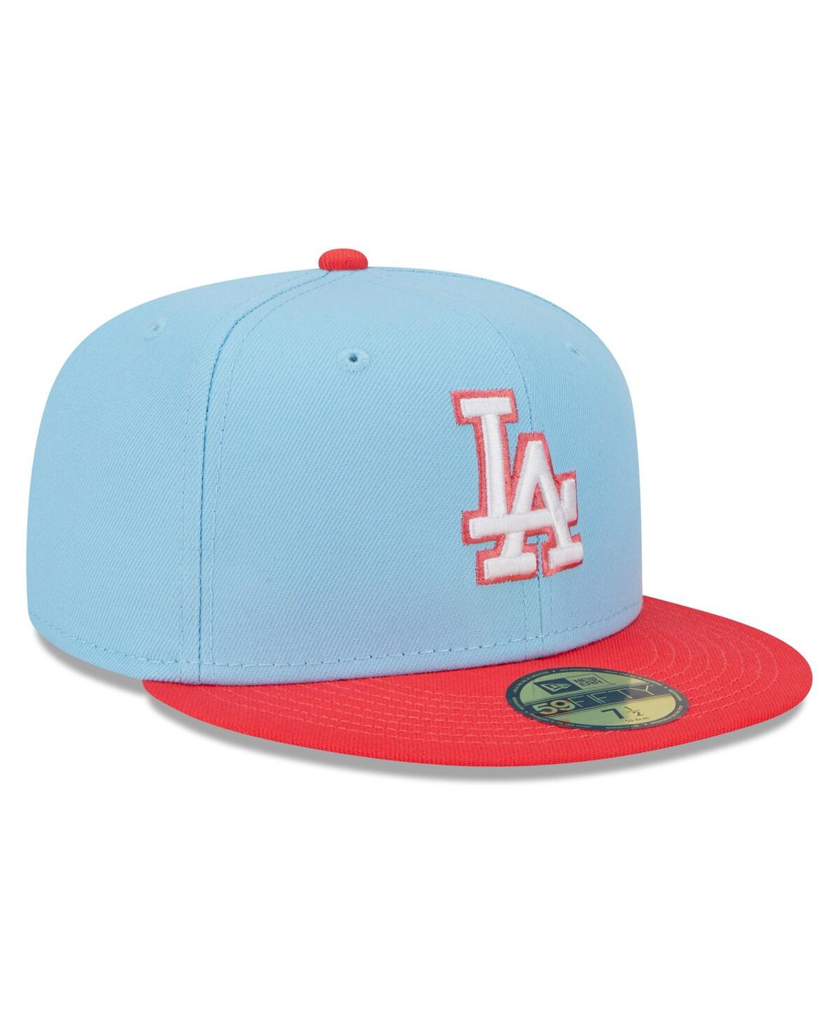 NEW ERA MEN'S NEW ERA LIGHT BLUE, RED LOS ANGELES DODGERS SPRING COLOR TWO-TONE 59FIFTY FITTED HAT 