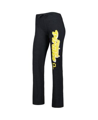 Women's Heather Black and Gold Pittsburgh Pirates Wordmark Meter Muscle Tank Top and Pants Sleep Set