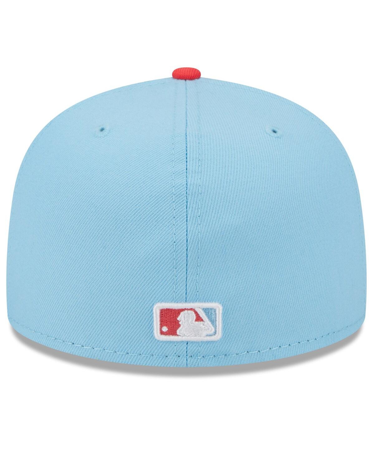 NEW ERA MEN'S NEW ERA LIGHT BLUE, RED LOS ANGELES DODGERS SPRING COLOR TWO-TONE 59FIFTY FITTED HAT 