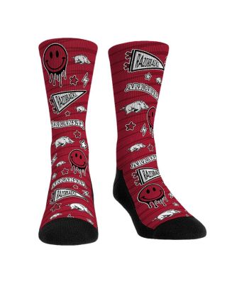 Men's and Women's Rock 'Em Socks Arkansas Razorbacks Smiley Stickers ...