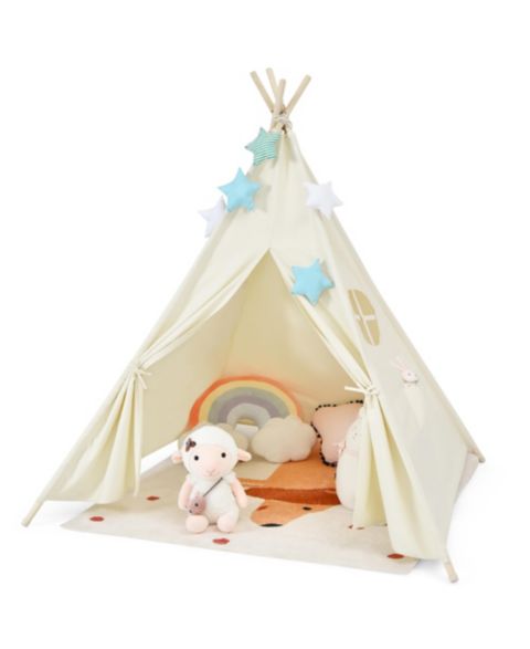Детская игрушка Costway Foldable Canvas Play Tent, 1-Piece, Ages 3+, цвет: Бежевый