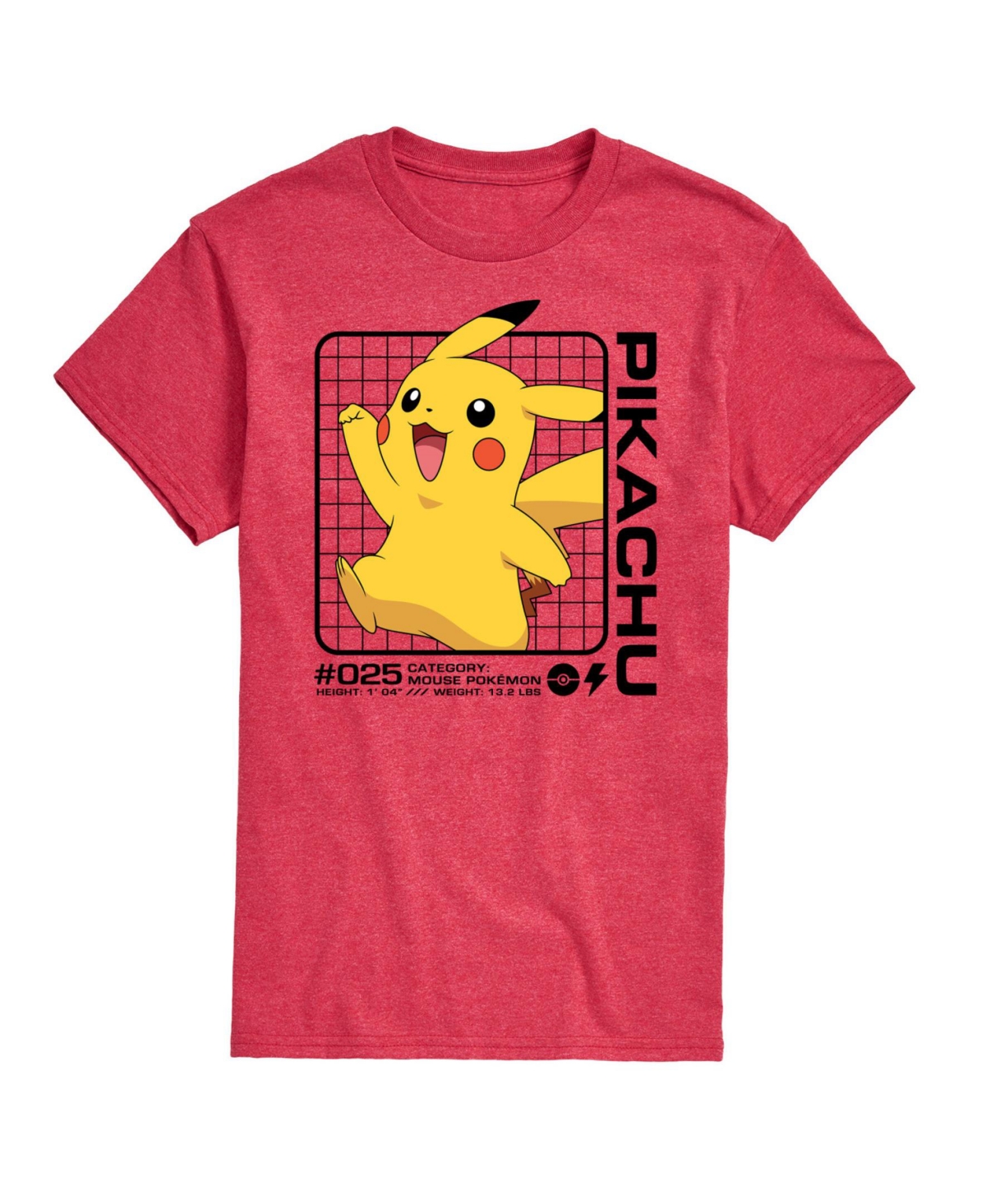 Airwaves Men's Pokemon Pikachu Grid T-shirt In Red