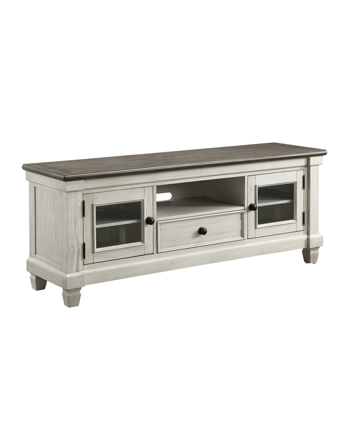 Furniture Timbre 64" Tv Stand In -tone Finish- Antique-like White And Ros
