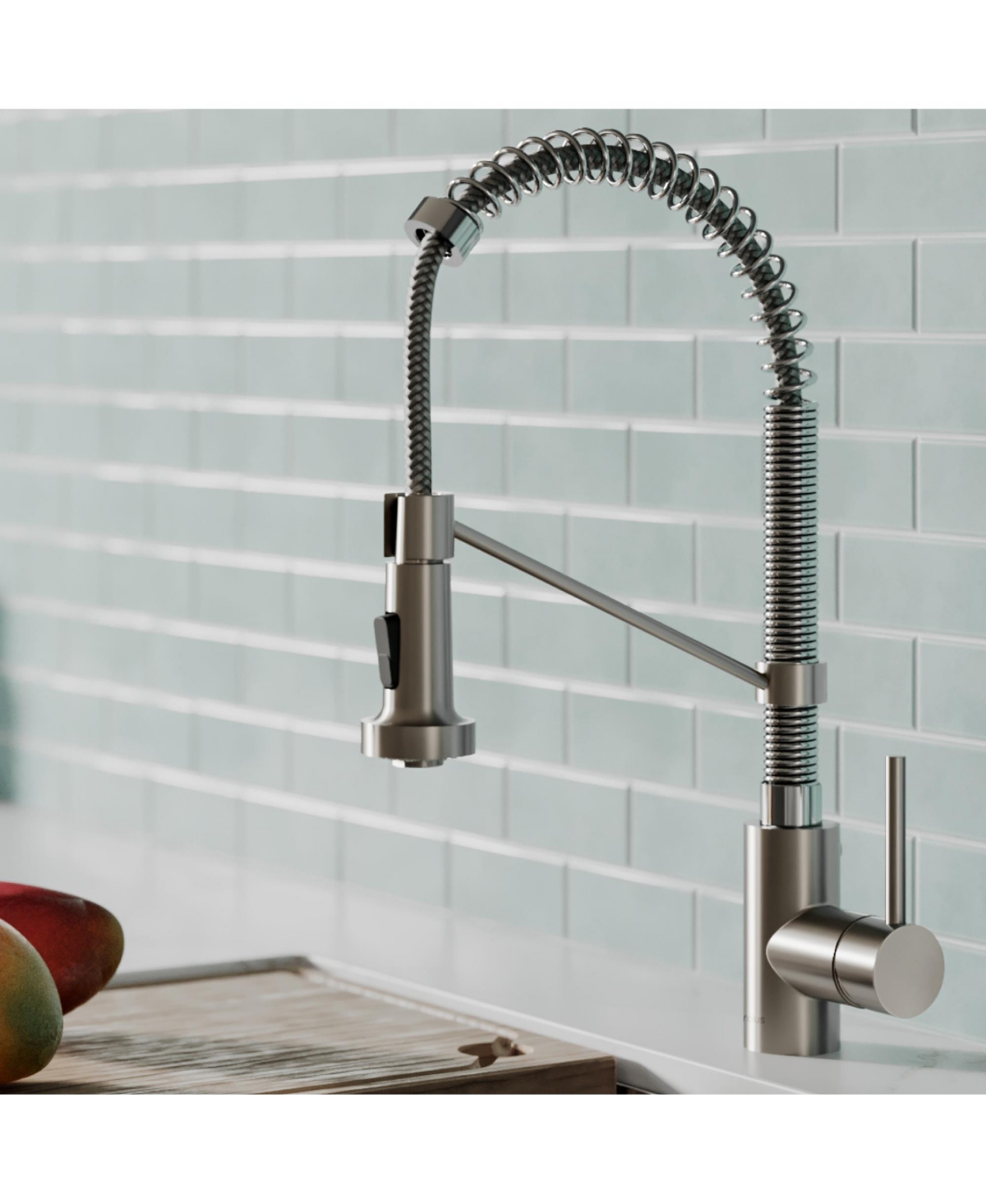 Kraus Bolden Single Handle 18-Inch Commercial Kitchen Faucet with Dual Function Pull-Down Sprayhead -chrome
